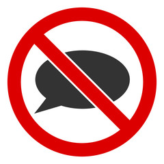 No message vector icon. Flat No message pictogram is isolated on a white background.