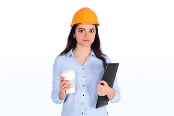 Portrait of a beautiful female architect