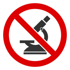 No microscope vector icon. Flat No microscope pictogram is isolated on a white background.