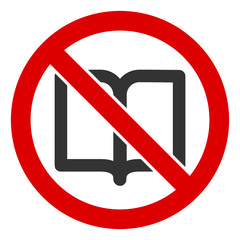 No open book vector icon. Flat No open book pictogram is isolated on a white background.