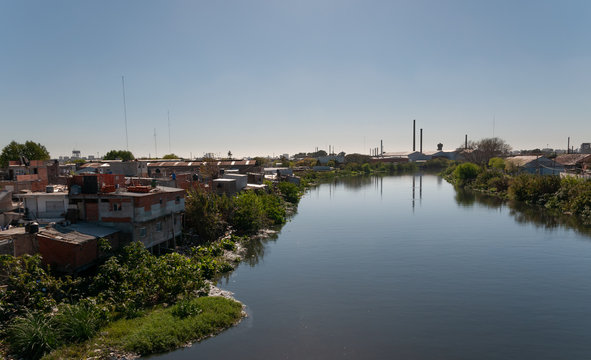 Polluted River And Factories