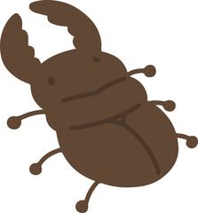 Flat colored brown stag beetle