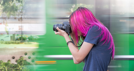Young woman photographer