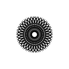 New ink Abstract circle pattern mandala flower floral petal stack. zentangl spirograph modern circular pattern geometric tribal lace motif black white. single art mehendi. Digital textile frame stamp