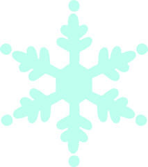 Flat colored pastel blue snowflake