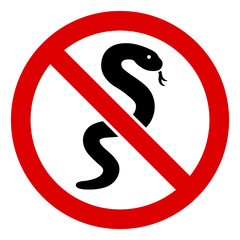 No snake vector icon. Flat No snake pictogram is isolated on a white background.