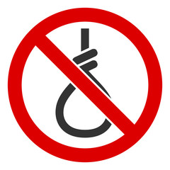 No suicide loop vector icon. Flat No suicide loop symbol is isolated on a white background.