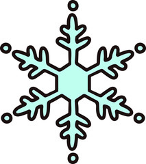 Outlined pastel blue snowflake