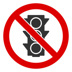 No traffic lights vector icon. Flat No traffic lights symbol is isolated on a white background.