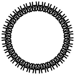 New ink Abstract circle pattern mandala flower floral petal stack. zentangl spirograph modern circular pattern geometric tribal lace motif black white. single art mehendi. Digital textile frame stamp