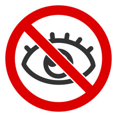No vision vector icon. Flat No vision symbol is isolated on a white background.