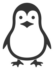 Penguin vector icon. Flat Penguin pictogram is isolated on a white background.