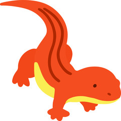 Flat colored red lizard