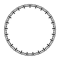 New ink Abstract circle pattern mandala flower floral petal stack. zentangl spirograph modern circular pattern geometric tribal lace motif black white. single art mehendi. Digital textile frame stamp