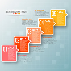 Abstract 3D Paper Infographics. Business template .Vector illustration