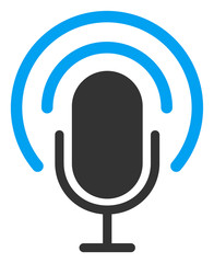 Podcast vector icon. Flat Podcast pictogram is isolated on a white background. - obrazy, fototapety, plakaty