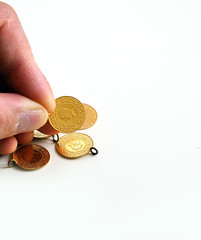 Turkish quarter endless gold on a white ground, gold coins,
