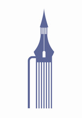 Castle tower vector illustration. Silhouette.