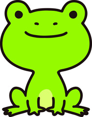 Fototapeta premium Outlined green frog