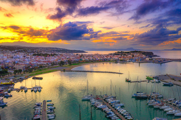 Fototapeta premium Rethimno city with the fortress of Fortezza, Crete, Greece.
