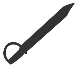 Saber vector icon. Flat Saber pictogram is isolated on a white background.