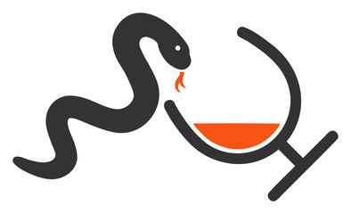 Snake toxin vector icon. Flat Snake toxin symbol is isolated on a white background.
