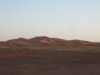 Fototapeta na wymiar Mauve Sand Dunes in evening light - Morocco, Inshallah 