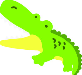 Flat colored green crocodile