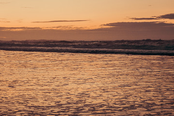 Beautiful sunset at Adraga beach, Sintra, Portugal