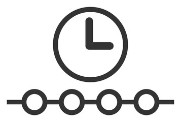 Timeline vector icon. Flat Timeline pictogram is isolated on a white background.