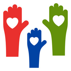 Tolerance hands vector icon. Flat Tolerance hands symbol is isolated on a white background.