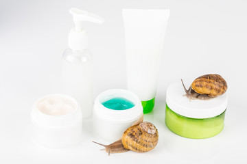 Cosmetics made with snail slime. Very healthy and organic products