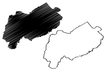 Mbomou Prefecture (Prefectures of the Central African Republic, CAR) map vector illustration, scribble sketch Mbomou map