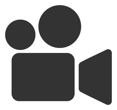 Video camera vector icon. Flat Video camera symbol is isolated on a white background.