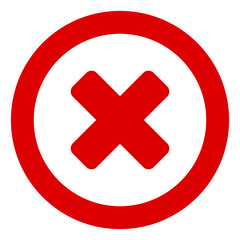 Fototapeta premium Wrong vector icon. Flat Wrong pictogram is isolated on a white background.