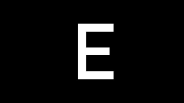 ABC Letter "E" is Formed from Particles and then Explodes into Particles Motion Graphic