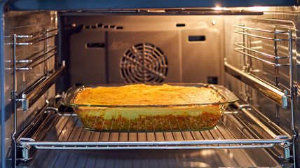 cake is baked in the oven in the kitchen