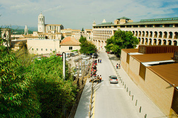 Panoramic view of Girona, Catalonia, Spain.