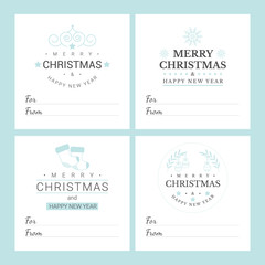 Gift tags for Christmas gift. Print and stick on the gift. Оn white background