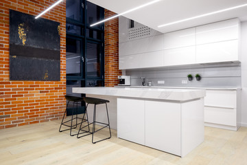 Kitchen in loft apartment