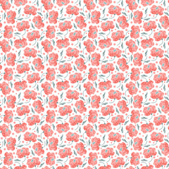Flowers seamless pattern. Pink floral background