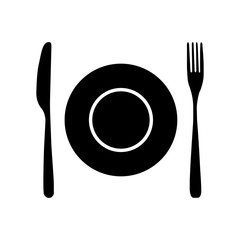 vector cutlery black icon on a white background