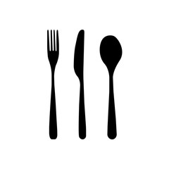 vector cutlery black icon on a white background