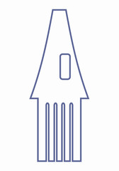 Castle tower line vector illustration