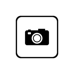 vector black icon photo camera, camera on a white background
