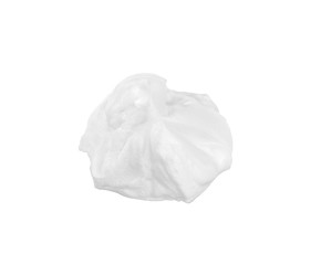 Naklejka premium whipped cream or meringue isolated on white background. 