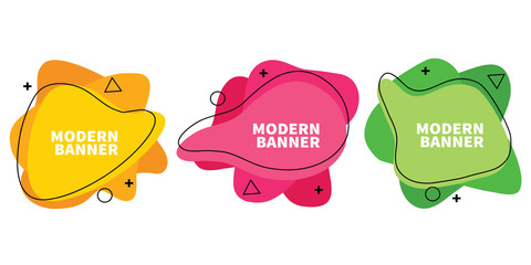 Modern set of abstract banners. Vector bright template banners. Template ready for use in web or print design. Stock Vector , EPS 10