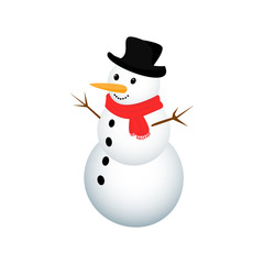 Christmas snowman icon vector illustration isolated on the white background