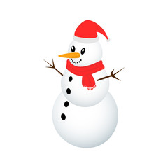 Christmas snowman icon vector illustration isolated on the white background