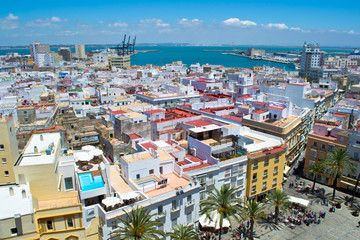 Fototapeta premium Panoramic view of the city, Cadiz, Andalusia, Spain.